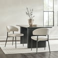 thumbnail image 3 of Walker Edison Modern Curved Back Upholstered Dining Chair, Set of 2, Ivory, 3 of 16
