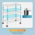 thumbnail image 2 of YRLLENSDAN 3 Tier Metal Shelving Units for Home, 450 lbs Capacity Storage Shelves for Kitchen 23" L x 13" W x 32" H Heavy Duty Wire Shelving Rack Garage with Wheels for Pantry Closet Laundry, 2 of 7