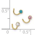 thumbnail image 2 of Ensemble de 3 Clous de Nez en Or Jaune 10k Clous de Narine Corporels, 2 of 6