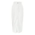 thumbnail image 3 of Women Denim Skirt High Waist A Line Long Hem Polyester Casual Daily Outdoor Wear, 3 of 4