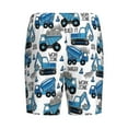 thumbnail image 2 of Haiem Blue Excavator Men's Pajama Short with Soft Woven Cotton Elastic Waistband Sleep Short-Small, 2 of 9