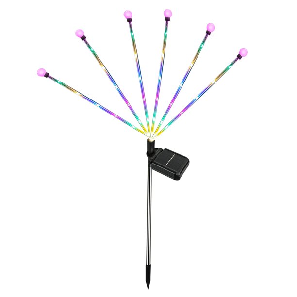 1/2 Uds. Lámpara de paisaje de fuegos artificiales de luciérnaga 2 modos 6LED Solar 600mAh para jardín