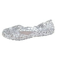 thumbnail image 3 of JINMGG Flat Shoes for Women Plus Clearance Women's Summer Beach Jelly Sandals Slip On Flats Hollow Casual Breathable Pumps Silver 36, 3 of 4
