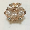 thumbnail image 3 of Set of 4 Vintage Pearl Rhinestone Alloy Small Size Butterfly Hair Claw Jaw Clips Pins - Women Fashion Chic Hair Updo Grip Hair Catch Clamp Hair Accessories, 3 of 5