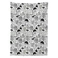 thumbnail image 3 of Ambesonne Hedgehog Tablecloth Rectangular Table Cover, Ecological Woodland, 52"x70", Black White, 3 of 4