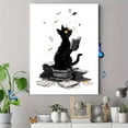 thumbnail image 4 of UXIEQU Black Cat Reading Canvas Wall Art Print 15.75x11.81 Inches, 4 of 8