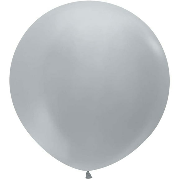 36 inch Sempertex Metallic Silver Latex Balloons (2 Pack) - Party Supplies Decorations