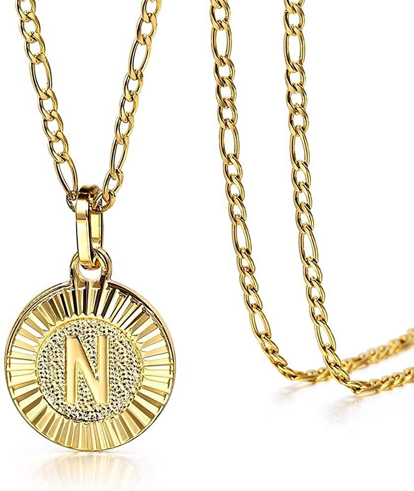 Gold Plated Round Medallion Coin Letter 
