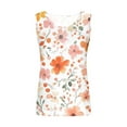 thumbnail image 4 of Homenesgenics Tank Tops with Built in Bras Women Floral Printing Tank Round-Neck Sleeveless Block Tunic Tee Multicolor XXL, 4 of 5