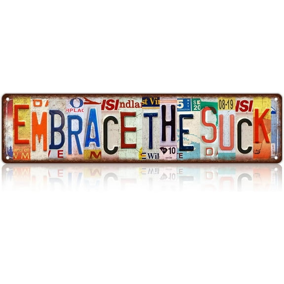 Vintage Embrace The Suck Wall Decor Street Signs Metal Tin Signs 16 x 4 Inches