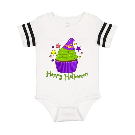 

Inktastic Happy Halloween- cute witch hat cupcake Gift Baby Boy or Baby Girl Bodysuit