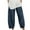 Navy, variant on Capri Pants for Women Casual Summer Cotton Linen Pants Loose Elastic Waist Capris Trousers Wide Leg Cropped Pants with Pockets