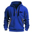 thumbnail image 3 of Sudadera con capucha para hombre, de manga larga, con diseño de cremallera, sudadera con capucha para hombre, ropa deportiva, chaqueta informal ajustada, 3 of 5