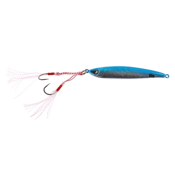Señuelos de pesca de plomo, peces de plomo, señuelos metálicos reflectantes, señuelos duros tipo wobbler para lanzar. 80g