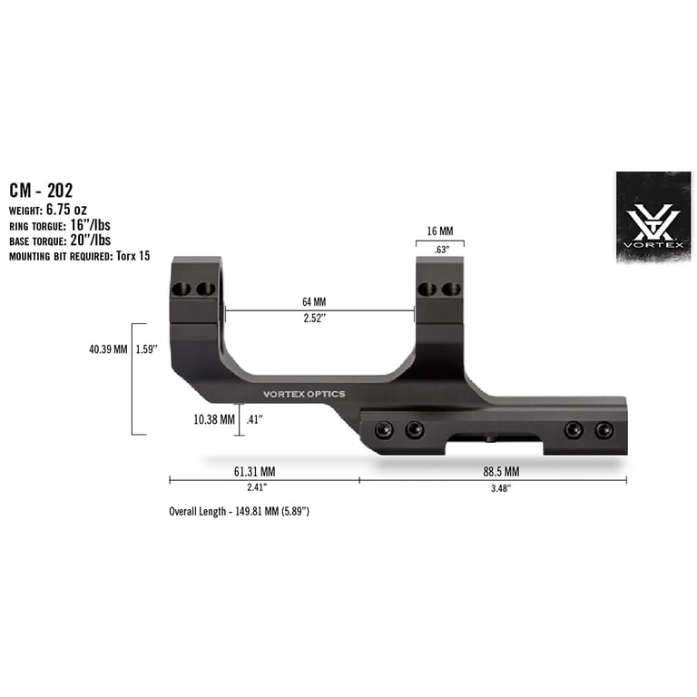 Vortex Optics Sport Cantilever 30mm Riflescope Mount - 2-Inch