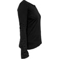 thumbnail image 6 of COUVER Women's Cotton Crew Neck Long Sleeve Shirt, 1PC, Black, Medium, 6 of 6