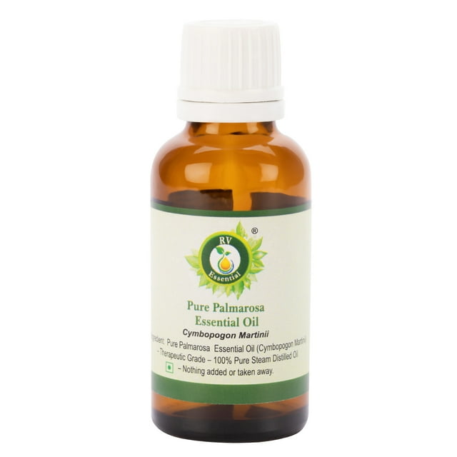 Palmarosa Essential Oil Cymbopogon Martinii Palmarosa Oil For Skin Care Pure Natural Steam Distilled Therapeutic Grade 5ml 0.169oz By R V Essential