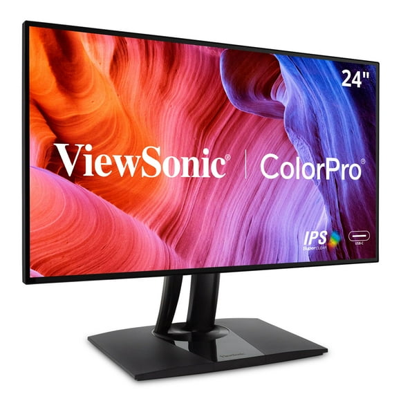 ViewSonic VP2468a Monitor IPS 1080p de 24 pulgadas con ergonomía avanzada, 100% sRGB Rec 709, LUT 3D de 14 bits, cuidado de la vista, USB C de 65 W, RJ45, HDMI, DP Daisy Chain para el hogar y la ofici