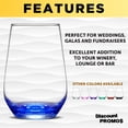thumbnail image 2 of 10 Vaso Silicia Stemless Wine Glasses Set, 16 oz. - Clear, Orb-Like, Thick base - Blue, 2 of 5