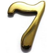 6 in. Raised Solid Brass of No.7, Antique Brass