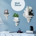 thumbnail image 6 of 3 Pack Mushroom Wall Mounted Wall Shelves,Decorative Wall Mounted Display Stand Bedroom Decor Shelving for Photo Frame Stand,Books,Potted Plant,Toys(Mixed Sizes White), 6 of 7