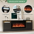 thumbnail image 6 of EcoSummer 70 inch Modern TV Stand Black Entertainment Center for up to 75" TVs, with Storage Cabinet & Open Shelves, Compatible with 36" Electric Fireplace(Fireplace Not Included), 6 of 9