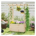 thumbnail image 3 of Yunken Raised Garden Bed Wooden Elevated Planter Box with Hanging Roof, Outdoor Garden Planter with Weather Protection for Vegetables and Herbs, 3 of 9