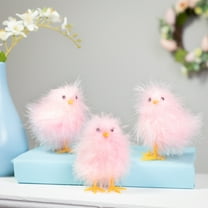 Furry Chicks Easter Figurines - 3.25" - Pink - Set of 3