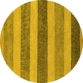 thumbnail image 1 of Ahgly Company Machine Washable Indoor Round Oriental Yellow Modern Area Rugs, 6' Round, 1 of 4