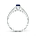 thumbnail image 2 of Angara Natural 0.85 Ct. Blue Sapphire with Diamond Classic Ring in 14K White Gold for Women (Ring Size: 3.5), 2 of 8