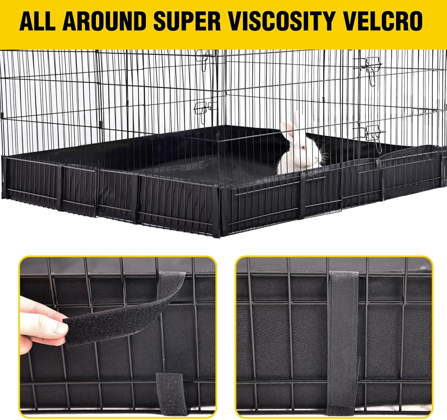 Aivituvin Rabbit Playpen Pet Pen Small Animal Cage with Waterproof Liner - Extension Playpen 48"L x 48"W x 24"H