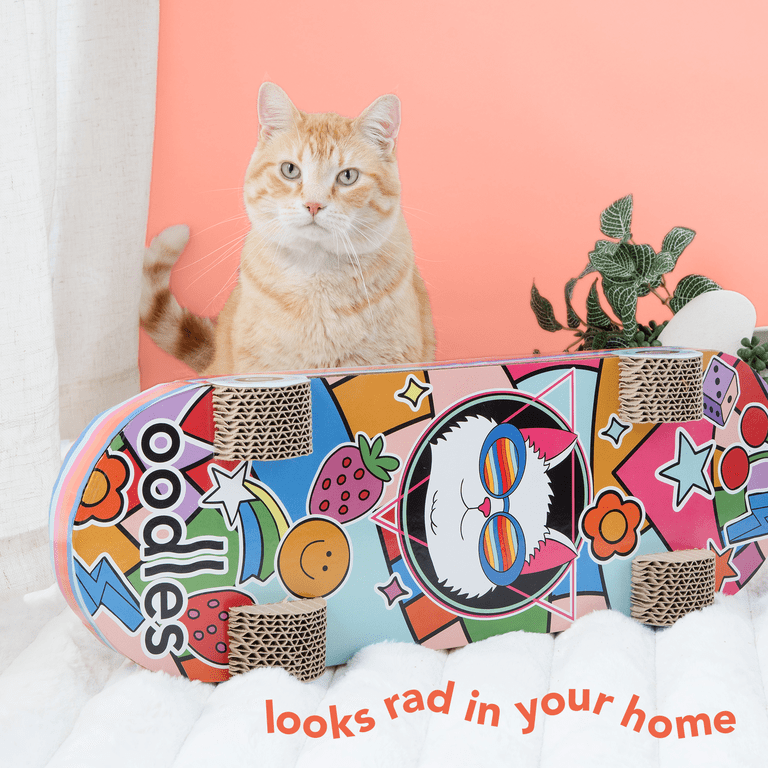 Oodles Durable Multi-Colored Skateboard Cat Scratching Pad