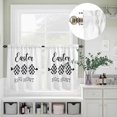 thumbnail image 5 of Kitchen Window Curtains Valance and Tier Set, Easter Eggs Black White Buffalo Check Rod Pocket Tier Curtain Valance Set, Simply White Back Light Filtering Cafe Curtains for Bedroom Living Room, 5 of 9