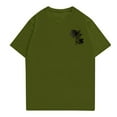 thumbnail image 3 of NAMTYQX Mens Shirts Short Sleeve Casual Cool Crewneck Patterned Light Cozy Boho Short Sleeved Baggy Plus Size Mens Graphic Tees Army Green Size 3XL, 3 of 4