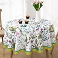 thumbnail image 2 of Floral Table Cloth Round 60 Inch, Waterproof Wild Flowers Tablecloths Farmhouse, Washable Pastoral Table Cover Spillproof Spring Summer Table Cloths Cover for Picnic Indoor Outdoor Dining, 2 of 6