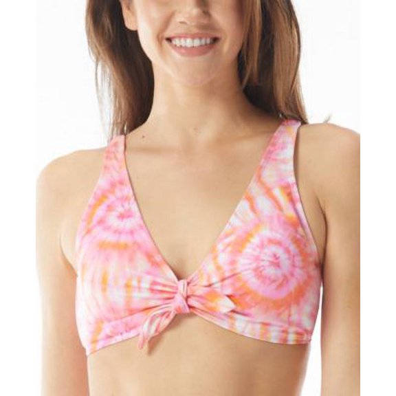 MSRP $35 Sundazed Harper Tie-Dyed Tie Bikini Top Orange Size 34 D