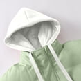 thumbnail image 4 of LpwkSSA Mens Winter Warm Down Coat Casual Fashion Fake Two Piece Jacket Hooded Color Blocked Long Sleeve Drawstring Winter Fake Two Piece Warm Jacket Green XXXXXL, 4 of 8