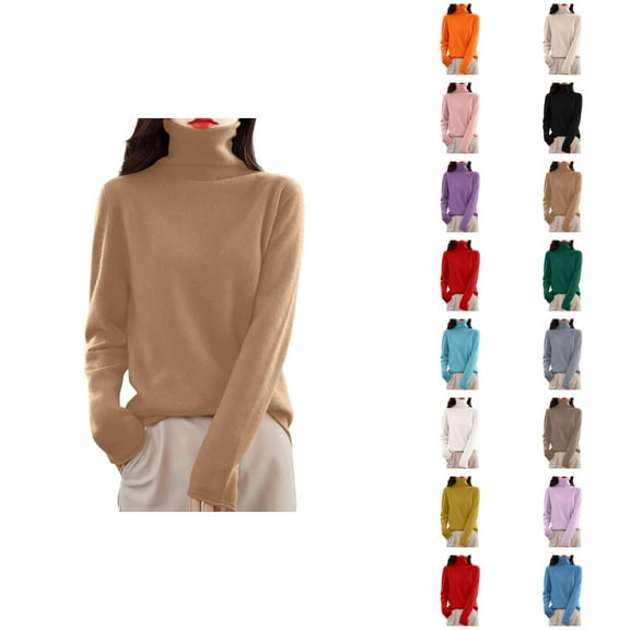 Sweaters for Women Pullover Oversized Knit Casual Cozy Winter Teacher Loungewear Outfit Women's Sweater Warm Turtleneck Top Soft Wool Blend Long Sleeve Slim Fit For Ladies