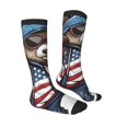 thumbnail image 3 of Fotbe Patriotic Boxing Bear Art print Women's Men's Novelty Crew Socks Cotton Socks Knee High Socks for Walking,Running,Nurses,Pregnancy, 3 of 8