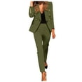 thumbnail image 4 of Hop Women Ladies Fashion Suit Two-piece Solid Color Casual Suit Long Sleeve Coat Outwear Set 3x Womens Winter Clothes Modern Business Suits for Women Hiking Overalls Dress plus Size Women Party, 4 of 8