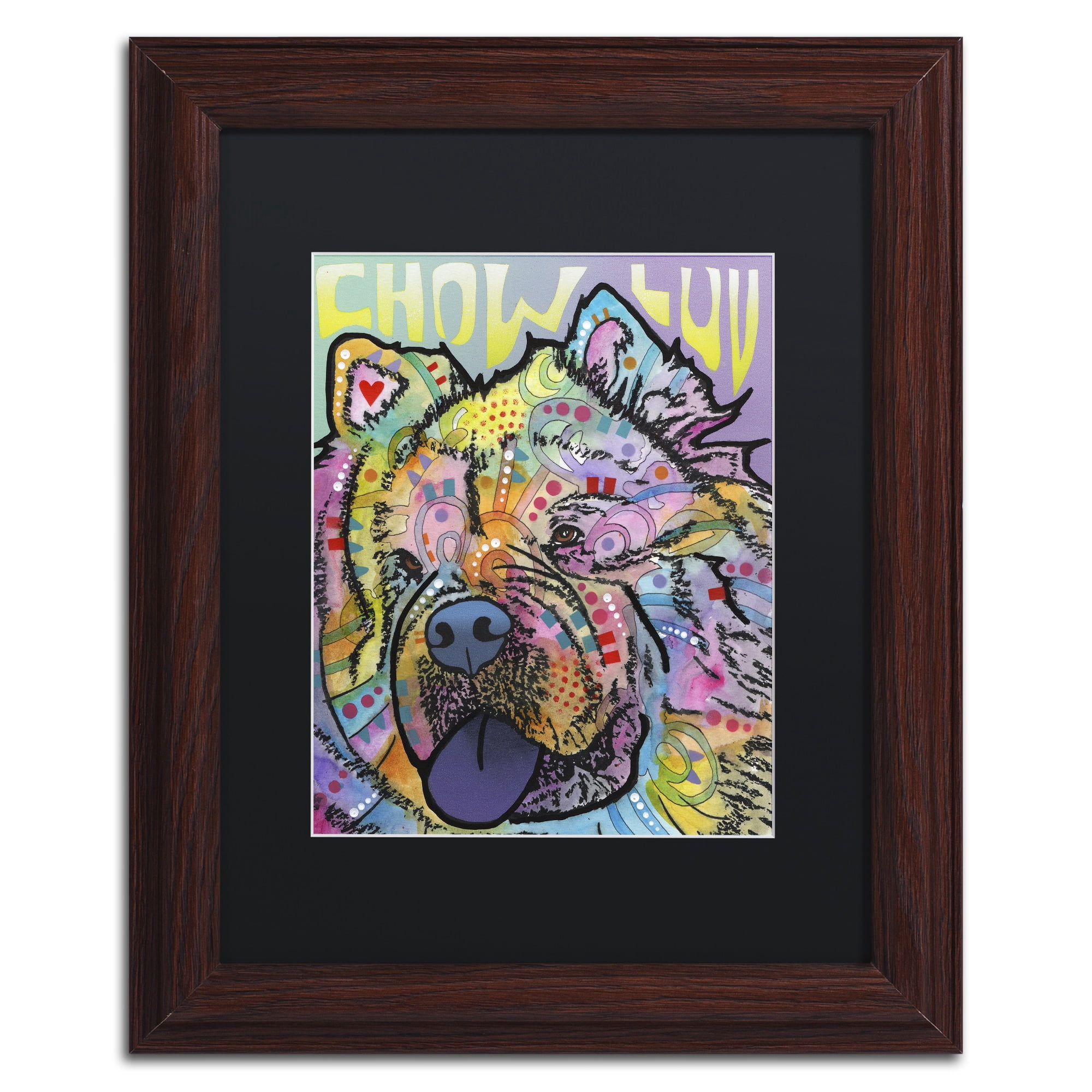 Trademark Fine Art 'Chow Love' Canvas Art by Dean Russo, Black Matte, Wood Frame