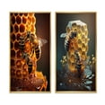 thumbnail image 2 of Designart "Bees at Home" Bee Framed Wall Art Set Of 2 - Yellow Animals Frame Gallery Set For Office Decor, 2 of 6