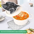 thumbnail image 4 of Two Pieces Of Square Heat Insulation Pad Oven Mitts 7x9.8 Inch Oven Microwave Kitchen Cooking Baking Black Roses Seamless, 4 of 7