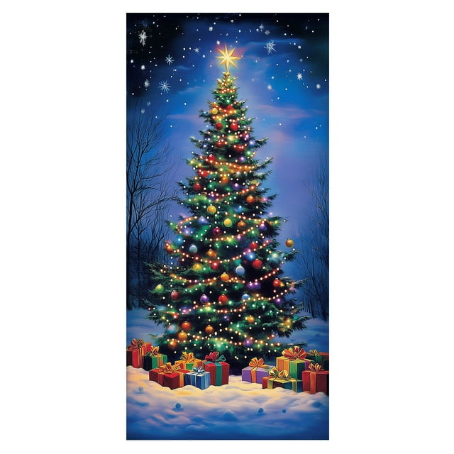 Christmas Party Decorations Snowman Door Cover Decorative Tapestry Holiday Event Curtain for Festive Home