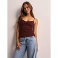 thumbnail image 6 of Women Lace Camisole Tank Tops Y2k Spaghetti Strap Camis Going Out Top Wine Red S, 6 of 7