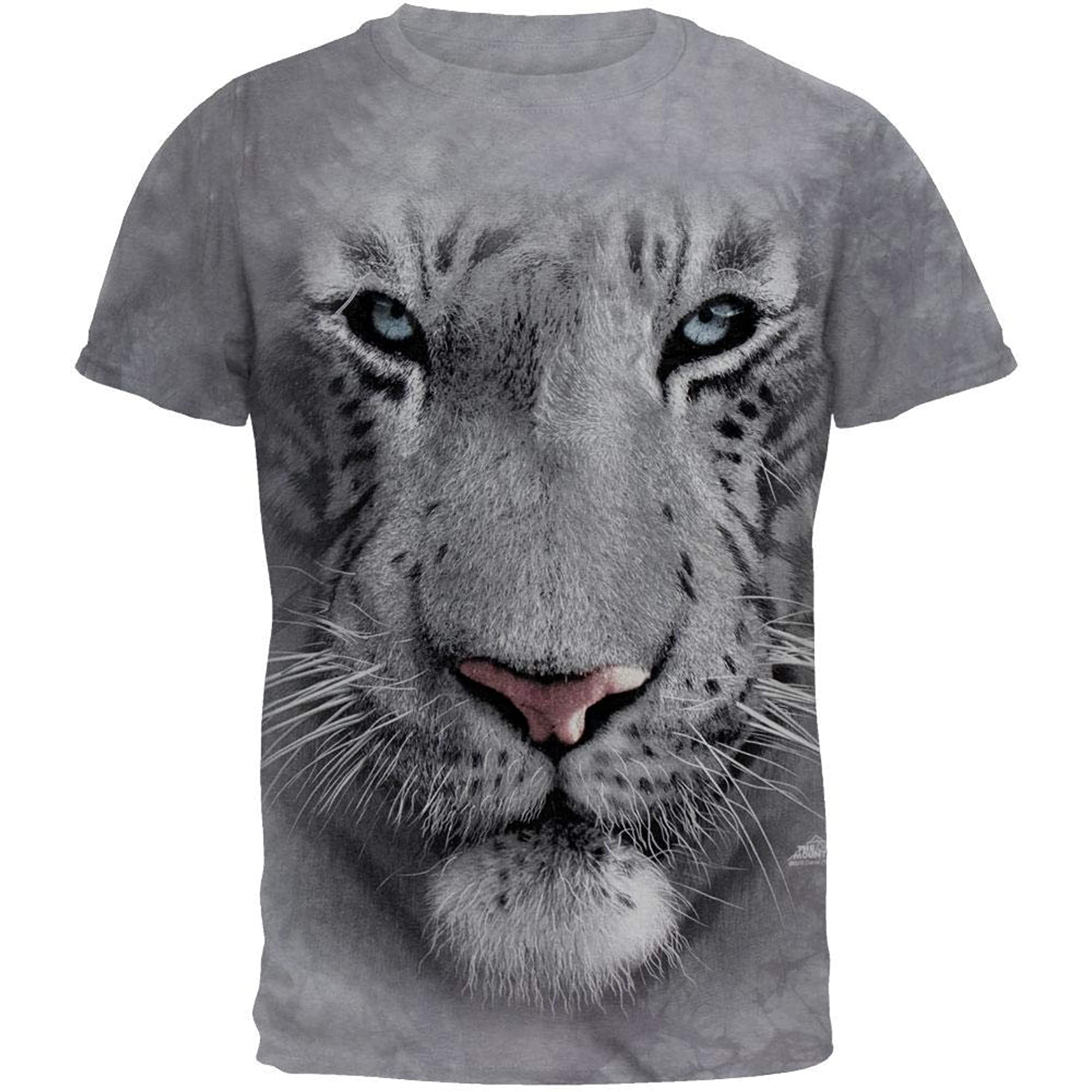 The Mountain White Tiger Face Adult T-Shirt, Grey, Large | Walmart Canada