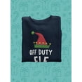 thumbnail image 3 of Off Duty Elf Sweatshirt Women -Smartprints Designs, Female Medium, 3 of 4