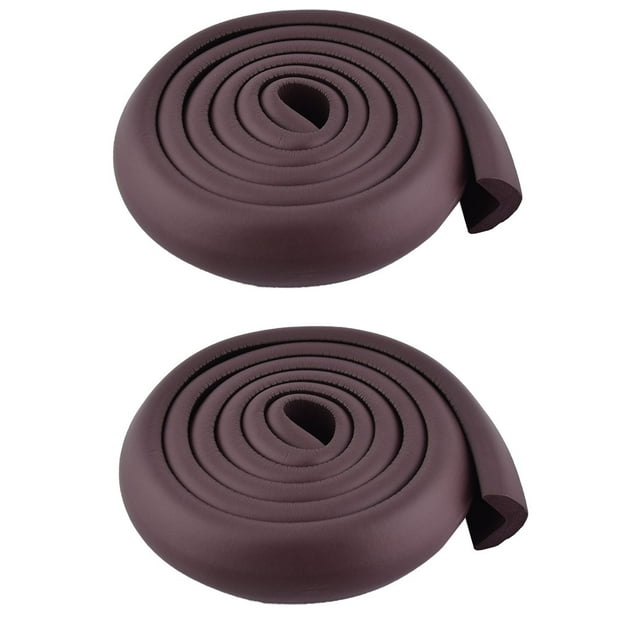 Commode Plate Mousse Caoutchouc Sécurité Coin Protecteur Coussin Marron Foncé 2 Pcs