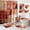 Red, variant on All Smiles Bathroom Sets Red Shower Curtains with 12 Hooks Large Bath Mat, Toilet Lid Cover and U-Shape Rugs for Home Hotel Decor
