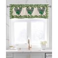 thumbnail image 2 of St. Patrick's Day Linen Curtain Valance for Bedroom/Bathroom/Kitchen/Office/Living/Dining Room Windows,Stripes Plant Love Buffalo Plaid Green Pocket Topper Drapes Decorative Cafe Drapery Panel 42x18, 2 of 6